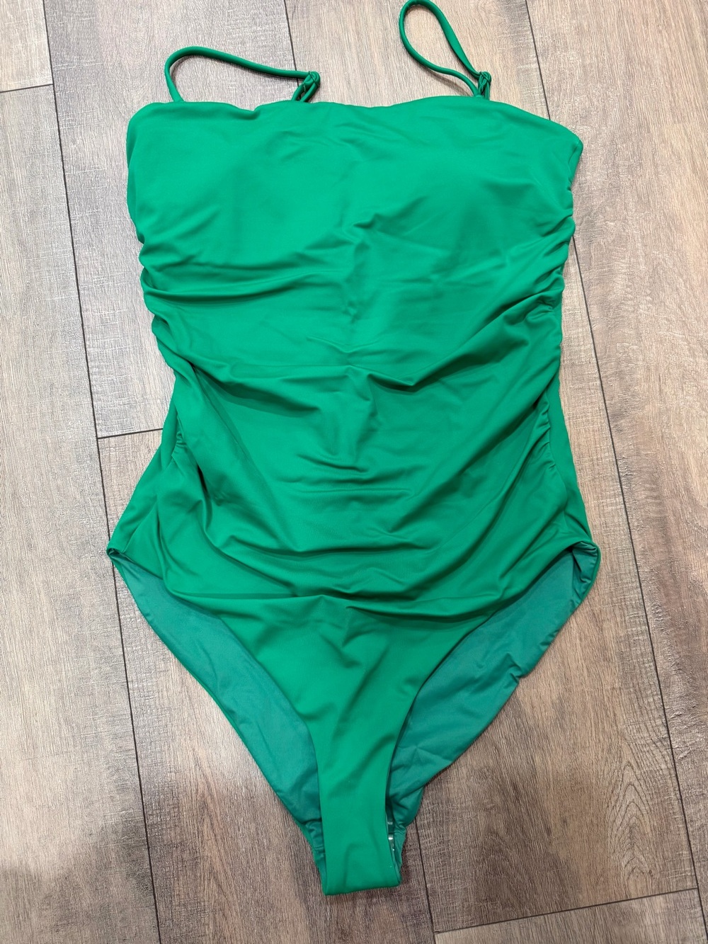 Nuuds Ruched One Piece Emerald Size Large NWT